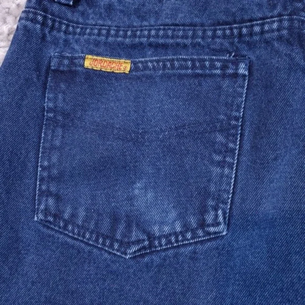 Vintage Size 32 Jordache High Rise Mom Jean Shorts Dark Wash Baggy Relaxed